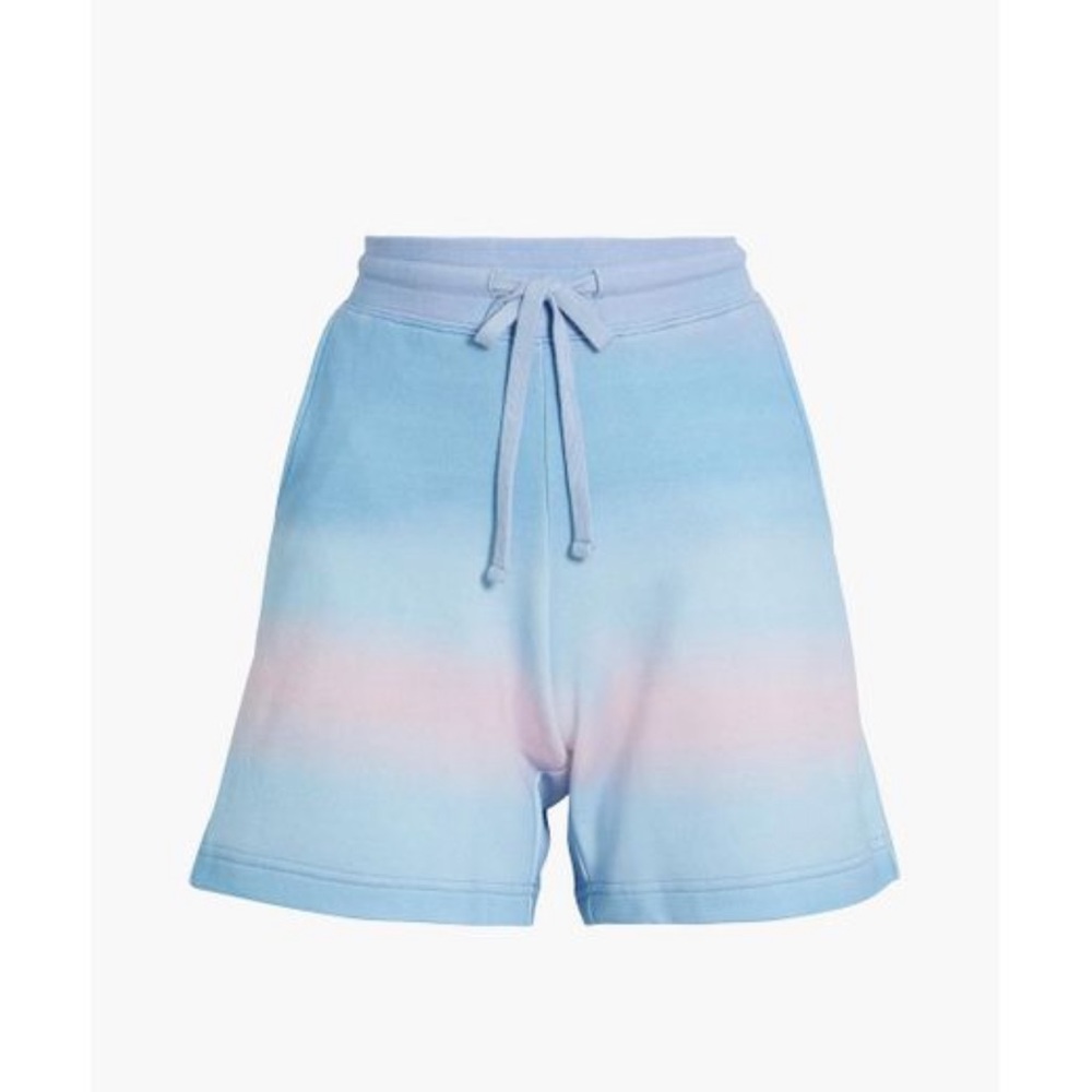 10 CROSBY DEREK LAM WOMEN’S BLUE DÉGRADÉ FRENCH COTTON-TERRY SHORTS SIZE XS